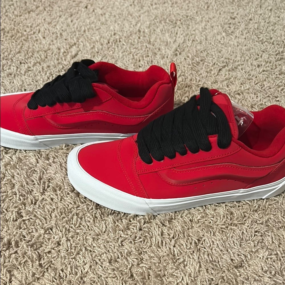 New vans knu skool red suede low skate shoes men’s 9.5